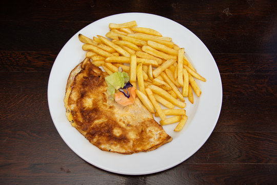 Mushroom Omelette and Chips